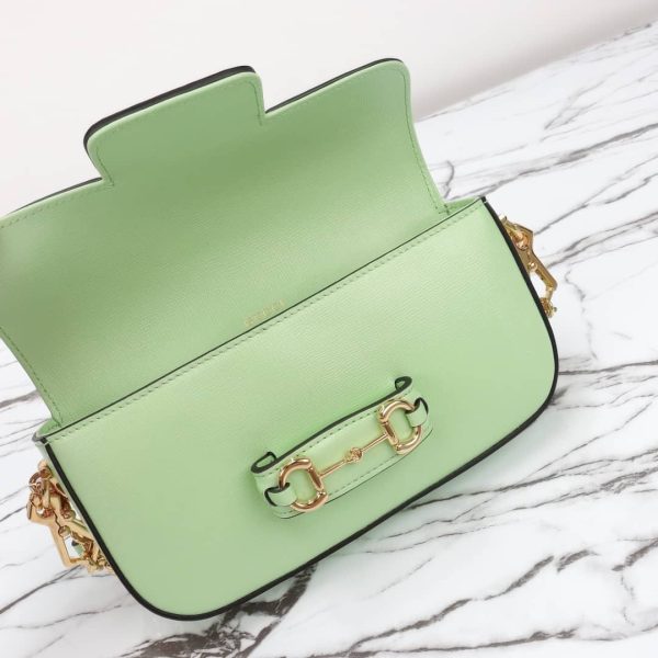 GUCCI HORSEBIT 1955 SMALL SHOULDER BAG LEATHER MINT GREEN 24CM 735178 AACPL 1941