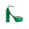 GUCCI WOMEN’S PLATFORM PUMP WITH GREEN DOUBLE G ‎762386 BNC00 3727