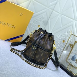 LOUIS VUITTON BUCKET MONOGRAM BAG BROWN 20CM