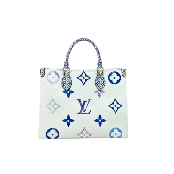 LOUIS VUITTON BY THE POOL ON THE GO PM TOTE BAG BLUE 34CM