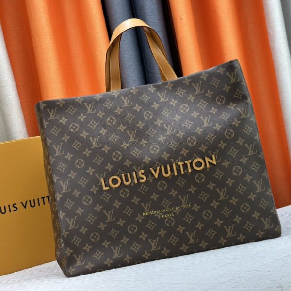 LOUIS VUITTON SHOPPER TOTE MM MONOGRAM BROWN 40CM