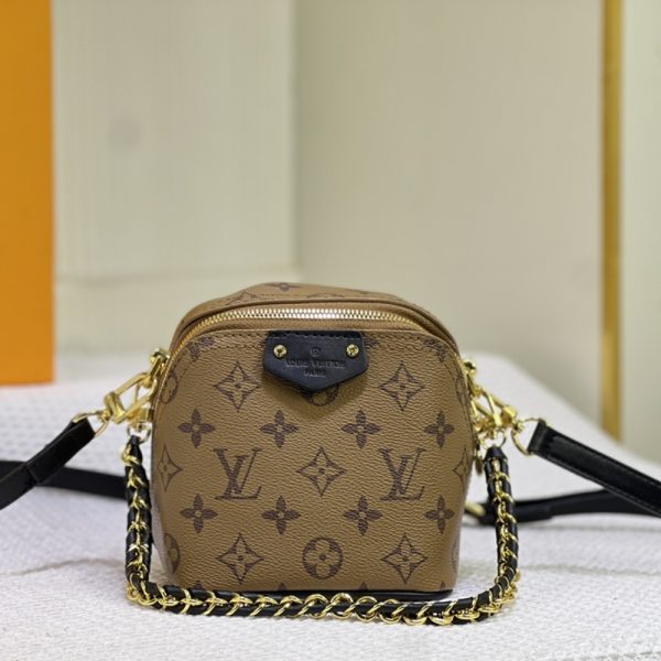 LOUIS VUITTON JUST IN CASE MONOGRAM REVERSE CANVAS LEATHER BROWN 13CM M47162