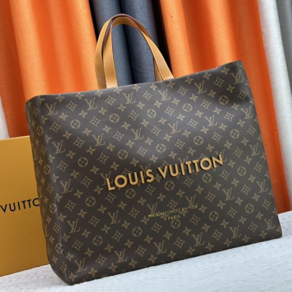 LOUIS VUITTON SHOPPER TOTE MM MONOGRAM BROWN 40CM