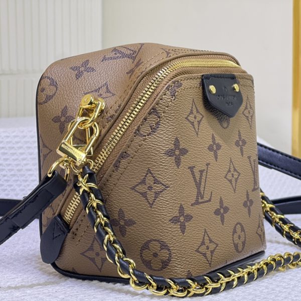 LOUIS VUITTON JUST IN CASE MONOGRAM REVERSE CANVAS LEATHER BROWN 13CM M47162