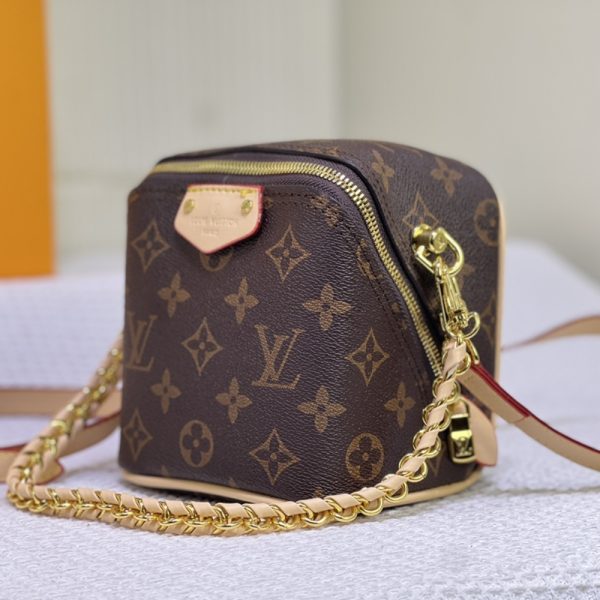 LOUIS VUITTON JUST IN CASE MONOGRAM CANVAS LEATHER BROWN 13CM M47096