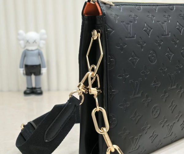 LOUIS VUITTON COUSSIN MM BAG BLACK 34CM