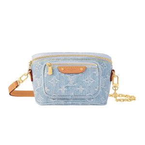 LOUIS VUITTON MINI BUMBAG MONOGRAM DENIM SKY BLUE 18CM M83353