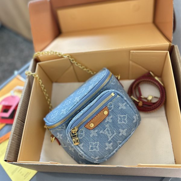 LOUIS VUITTON MINI BUMBAG MONOGRAM DENIM SKY BLUE 18CM M83353