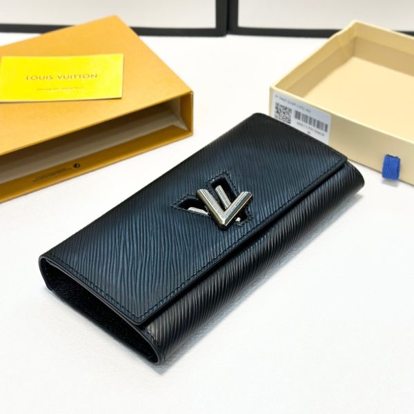 LOUIS VUITTON TWIST WALLET LEATHER BLACK 19CM M68309