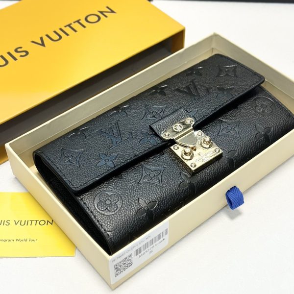 LOUIS VUITTON SARAH WALLET MONOGRAM EMPREINTE BLACK 19CM M82638