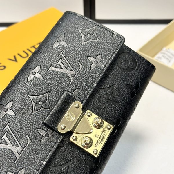 LOUIS VUITTON SARAH WALLET MONOGRAM EMPREINTE BLACK 19CM M82638