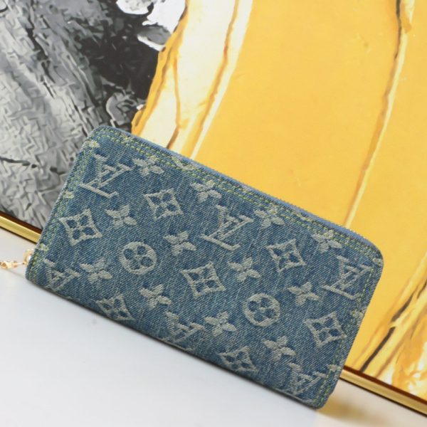 LOUIS VUITTON ZIPPY WALLET MONOGRAM DENIM BLUE 19CM M82958