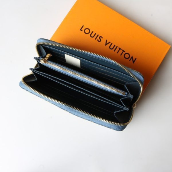 LOUIS VUITTON ZIPPY WALLET MONOGRAM DENIM BLUE 19CM M82958