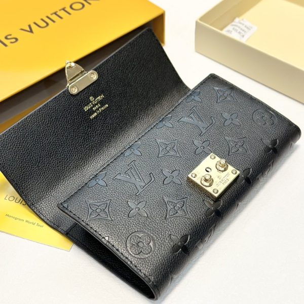 LOUIS VUITTON SARAH WALLET MONOGRAM EMPREINTE BLACK 19CM M82638