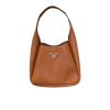 PRADA VITELLO DAINO DYNAMIQUE SMALL HOBO BROWN 23CM