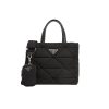 PRADA RE NYLON PADDED TOTE BAG BLACK 23CM 1BG373 RDJN F0002 O1O