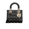 DIOR SMALL LADY DIOR BAG CANNAGE LAMBSKIN WITH GOLD FINISH BUTTERFLY STUDS BLACK 20CM M0531ONHZ M900