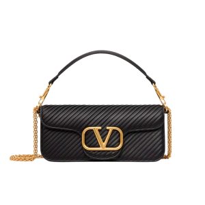 VALENTINO GARAVANI LOCÒ SHOULDER BAG IN BLACK 27CM 5W2B0K30SZG 0NO