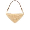 PRADA CROCHET AND LEATHER MINI BAG NATURAL 18CM 1BC543 2A2T F0018 V YUO