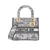 DIOR MEDIUM LADY D LITE BAG PARIS ALLOVER EMBROIDERY WHITE AND BLACK 24CM M0565OEGI M933