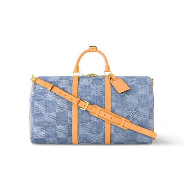 LOUIS VUITTON KEEPALL BANDOULIÈRE DENIM OTHER BLUE 45CM N40739