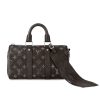 LOUIS VUITTON KEEPALL BANDOULIÈRE 25 BAG MONOGRAM BRUSHED COWHIDE BLACK 25CM M11595