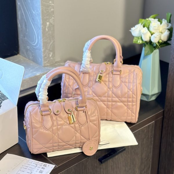 DIOR GROOVE 20 BAG MACROCANNAGE CALFSKIN IN PALE PINK 20CM M1364UBOL M05N