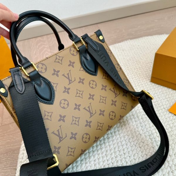 LOUIS VUITTON ONTHEGO PM MONOGRAM REVERSE BROWN 25CM M47199