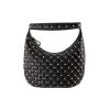 VALENTINO ROCKSTUD SPIKE LEATHER HOBO BAG BLACK 28CM 3W2B0M32WAS