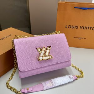 LOUIS VUITTON TWIST MM BAGS EPI LEATHER PURPLE 23CM