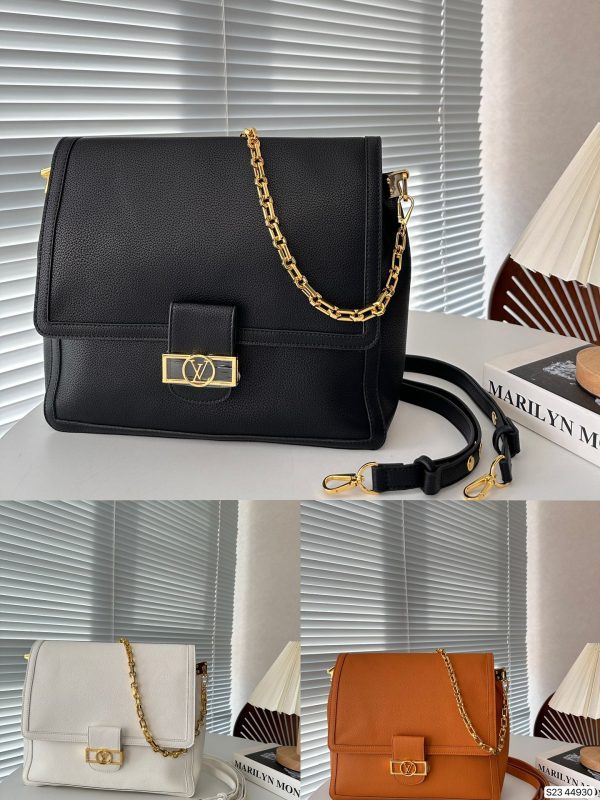 LOUIS VUITTON DAUPHINE BAG WITH CHAIN BLACK 34CM