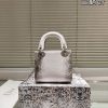 DIOR MINI SEQUIN LADY D-JOY BAG WHITE 17CM