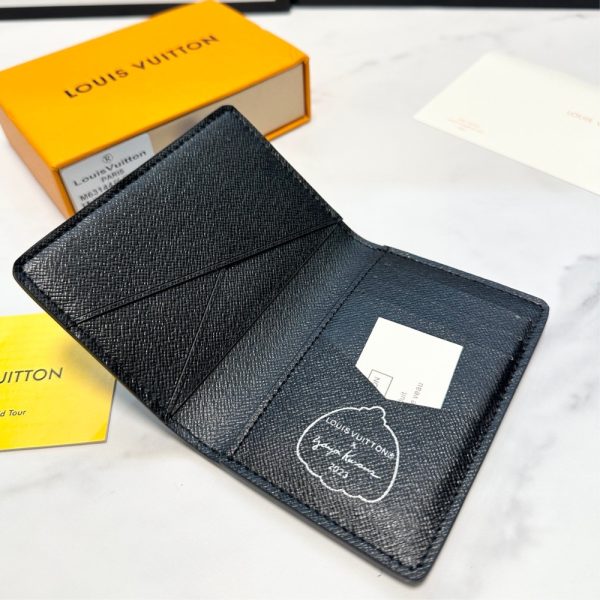 LOUIS VUITTON VERTICAL WALLET x YK PUMPKIN MONOGRAM ECLIPSE CARD HOLDER GREY 9CM