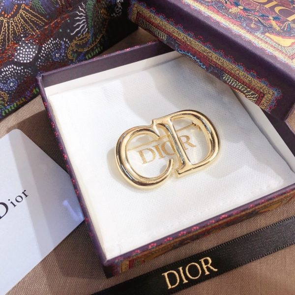 DIOR CD BROOCH GOLD