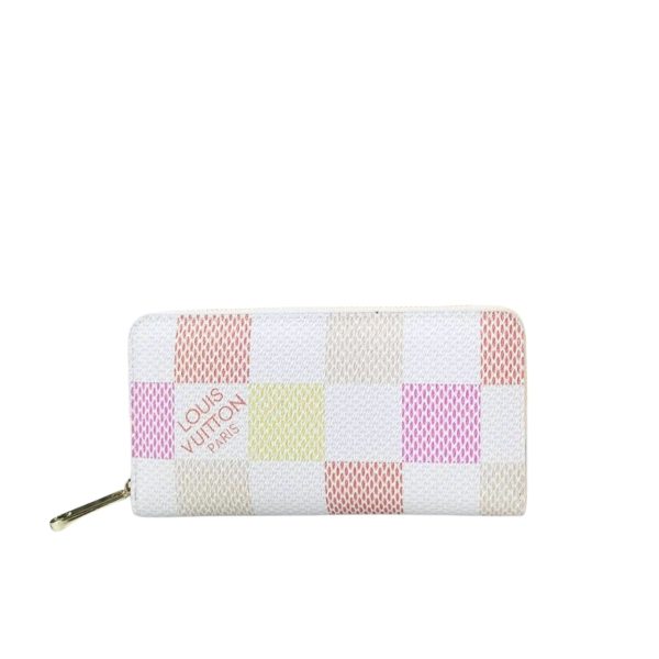 LOUIS VUITTON ZIPPY WALLET IN DAMIER CANVAS PINK 19.5CM