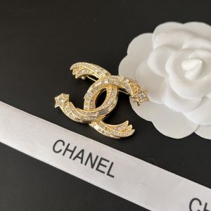 CHANEL CC BROOCH GOLD WITH STONES ATTACHED AND TWO STARS