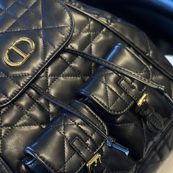 DIOR CARO LAMBSKIN BACKPACK BLACK 25CM