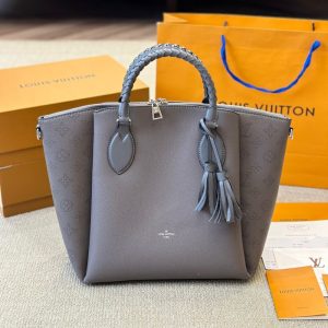 LOUIS VUITTON MAHINA LEATHER HAUMEA BAG GREY 30CM