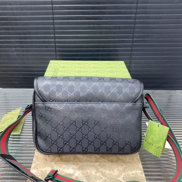 GUCCI GG SUPREME CANVAS SMALL MESSENGER BAG BLACK 23CM