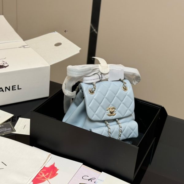 CHANEL MINI DUMA BACKPACK BLUE 18CM