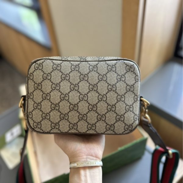 GUCCI OPHIDIA GG MINI BAG BEIGE EBONY 20CM