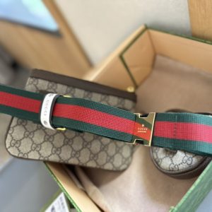 GUCCI OPHIDIA HEART UTILITY BELT BEIGE EBONY 20CM