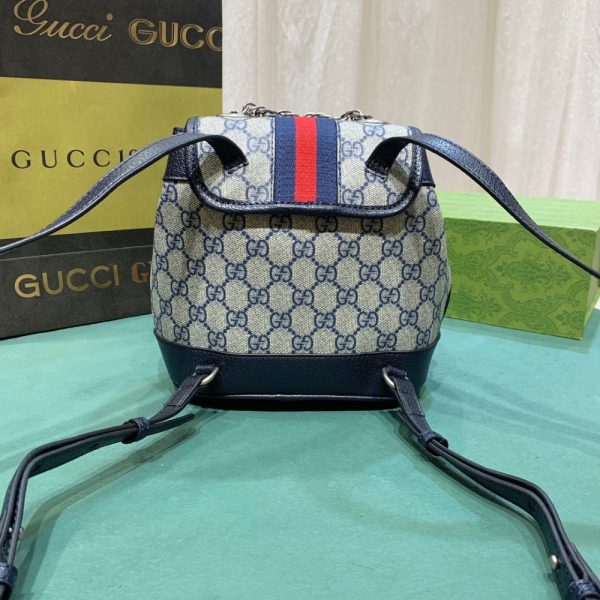 GUCCI OPHIDIA GG MINI BACKPACK BEIGE BLUE 20.5CM