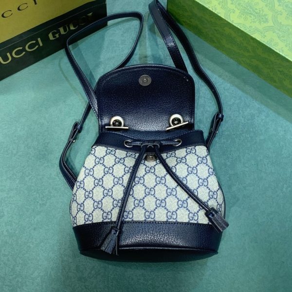 GUCCI OPHIDIA GG MINI BACKPACK BEIGE BLUE 20.5CM