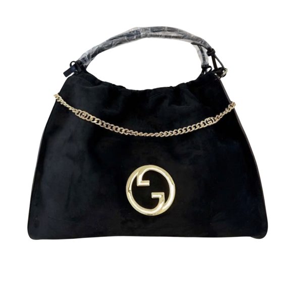 GUCCI BLONDIE LARGE SUEDE TOTE BAG BLACK 50CM