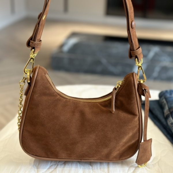 PRADA RE EDITION SUEDE MINI BAG COCOA BROWN 22CM 1BC204 2C4S F0324 V QOO