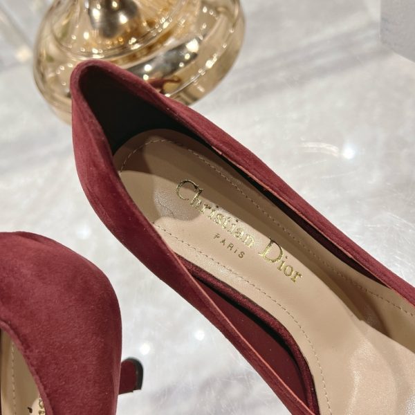 DIOR TRIBALES PUMP SUEDE CALFSKIN DARK RED