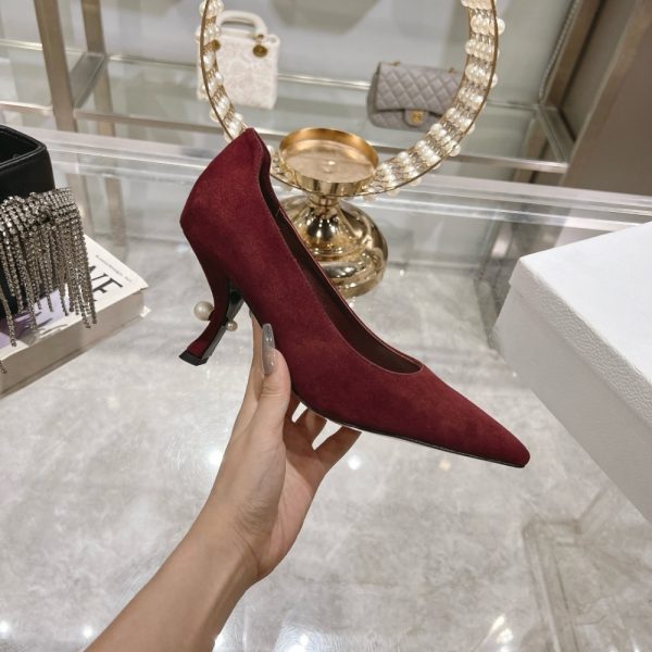 DIOR TRIBALES PUMP SUEDE CALFSKIN DARK RED