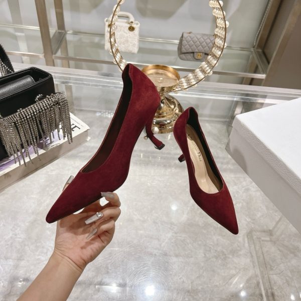 DIOR TRIBALES PUMP SUEDE CALFSKIN DARK RED