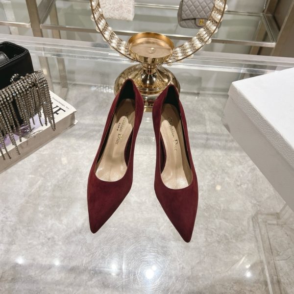 DIOR TRIBALES PUMP SUEDE CALFSKIN DARK RED